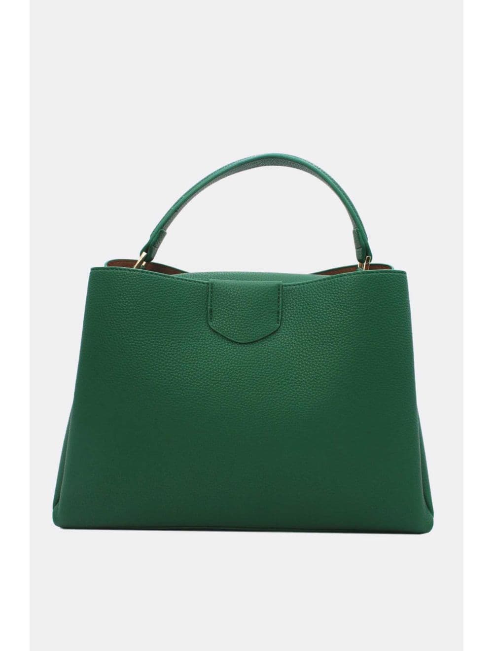 Sac à Main Effet Cuir Grainé Avec Fermoir Tourniquet 6436 REASSORT-Vert — vue 3