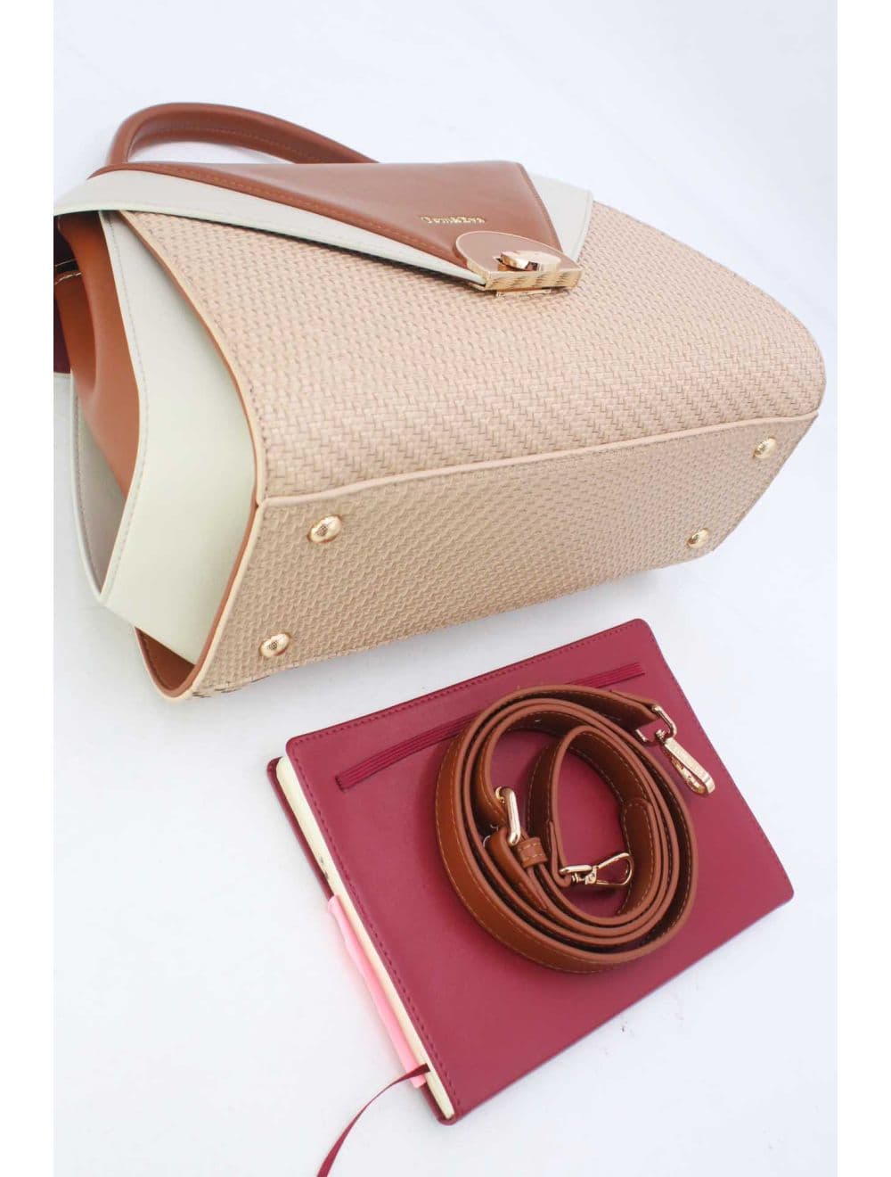 Sac à Main En Forme de Costume RÉASSORT 24B-5919-Apricot/Brown — vue 4