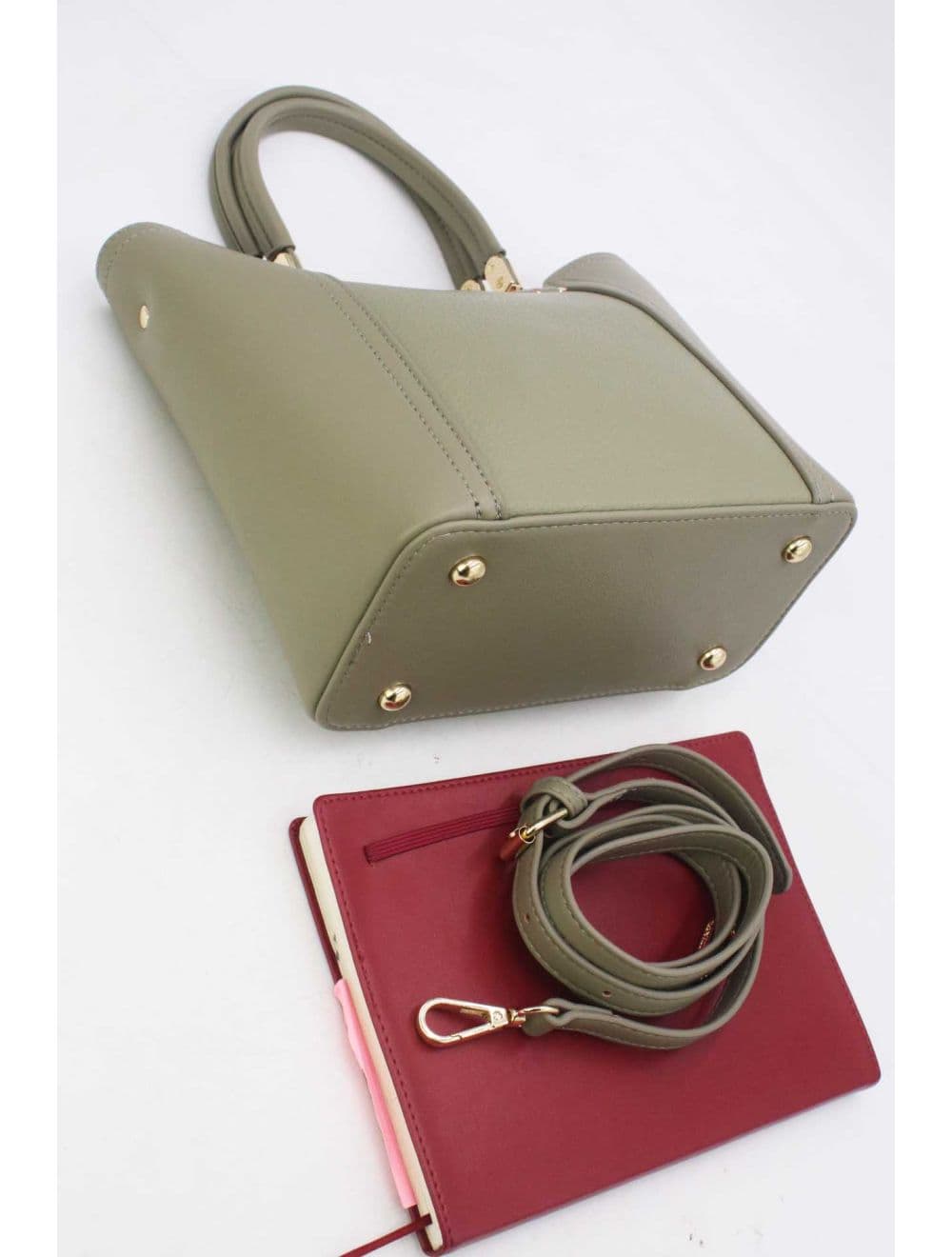 Medium Sac à Main Effet Cuir 25B-6198-Vert — vue 4