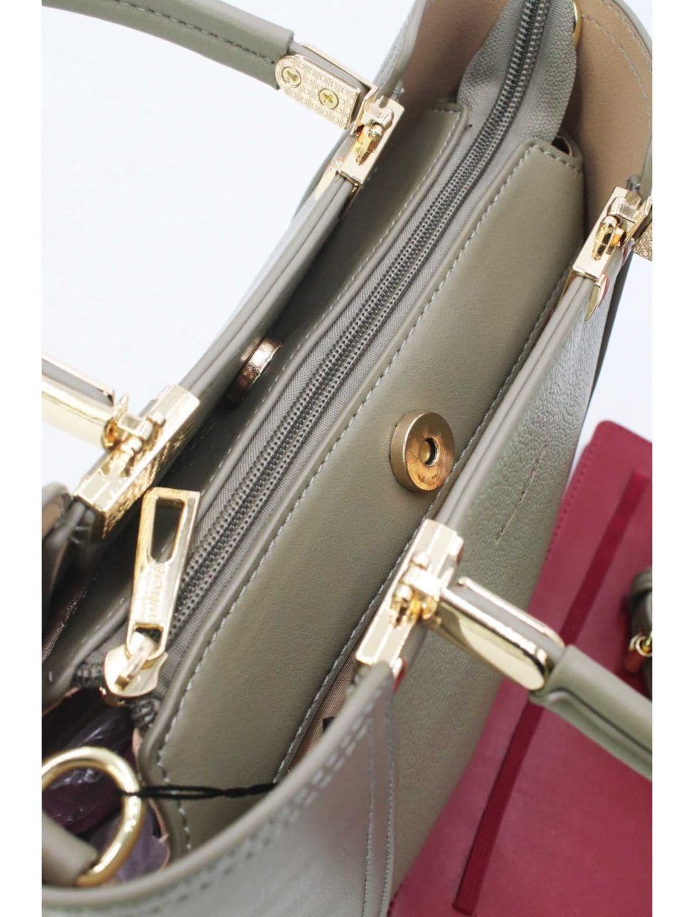 Medium Sac à Main Effet Cuir 25B-6198-Vert — vue 5