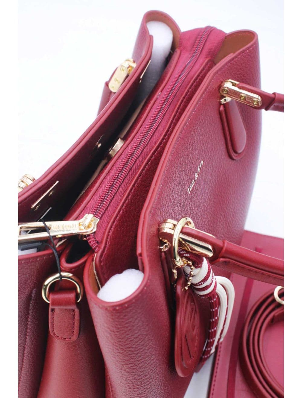 Sac Business Femme Chic Avec Pendentifs 25B-6272-Bordeaux — vue 5