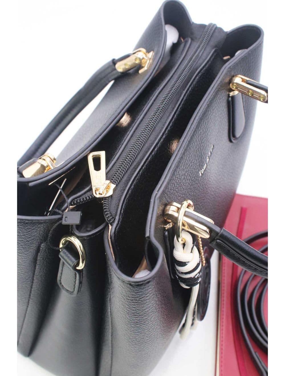 Sac Business Femme Chic Avec Pendentifs 25B-6272-Noir — vue 5