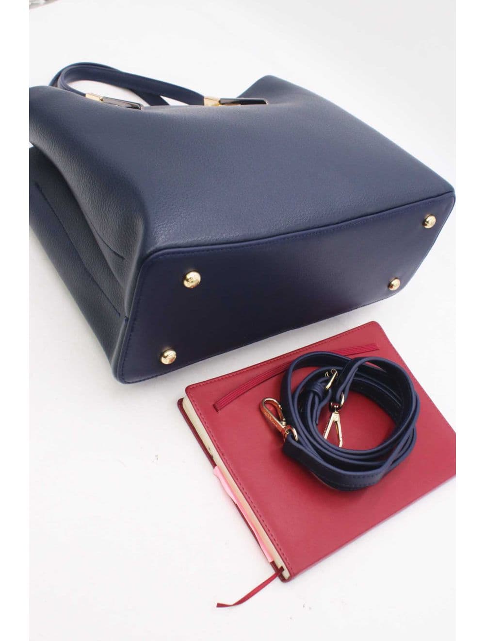 Sac à Main Effet Grainé RÉASSORT 25B-6187-Navy — vue 4