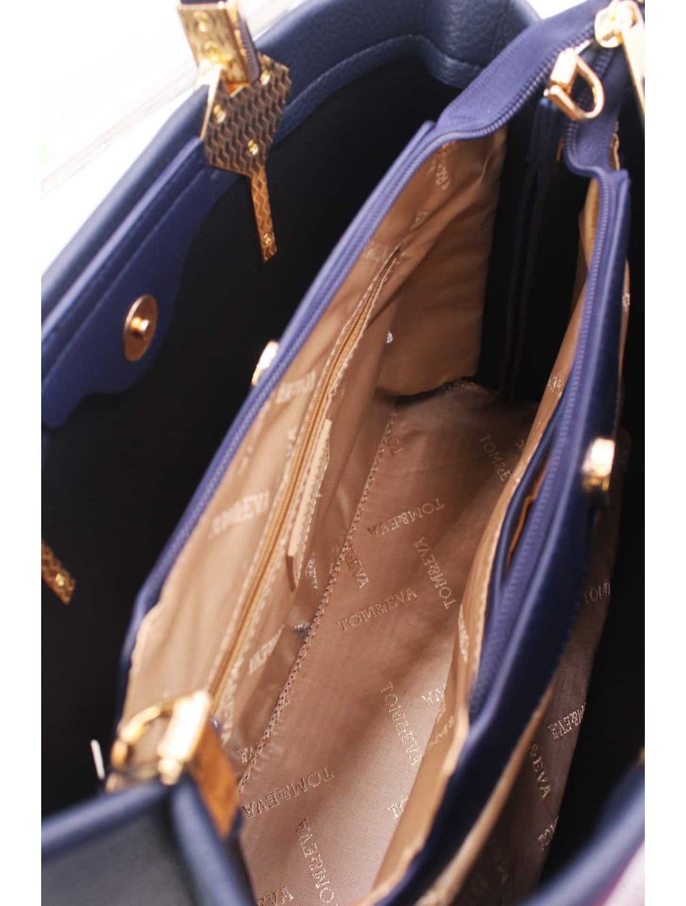Sac à Main Effet Grainé RÉASSORT 25B-6187-Navy — vue 5