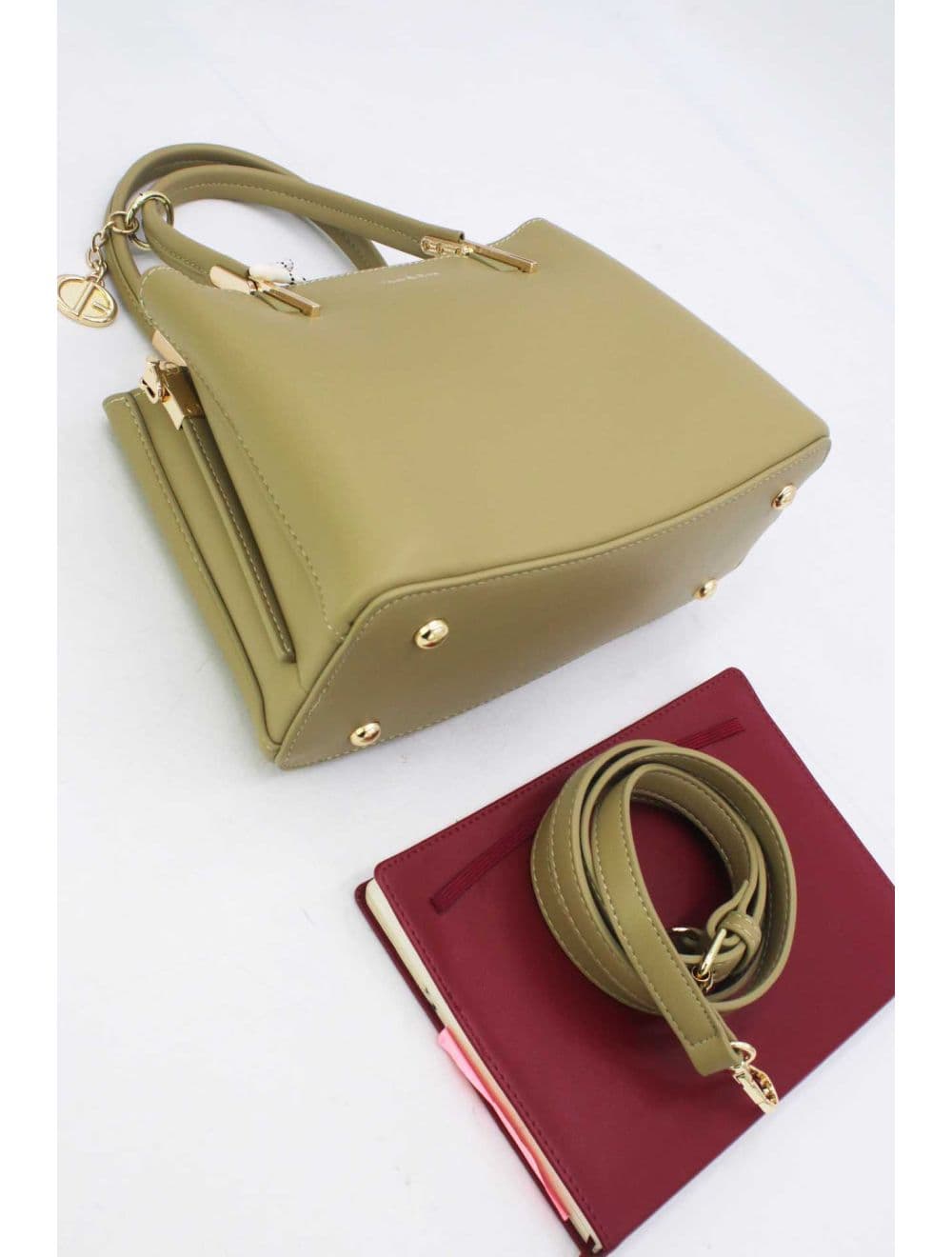 Medium Sac à Main Effet Cuir Minimaliste 25B-6276-Vert — vue 4