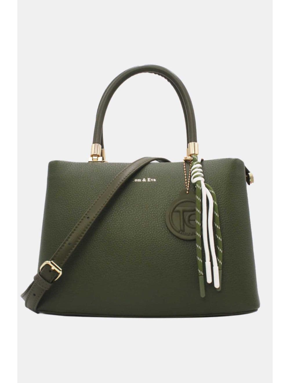 Medium Sac à Main Effet Cuir Avect Pendentifs 25B-6271-Vert