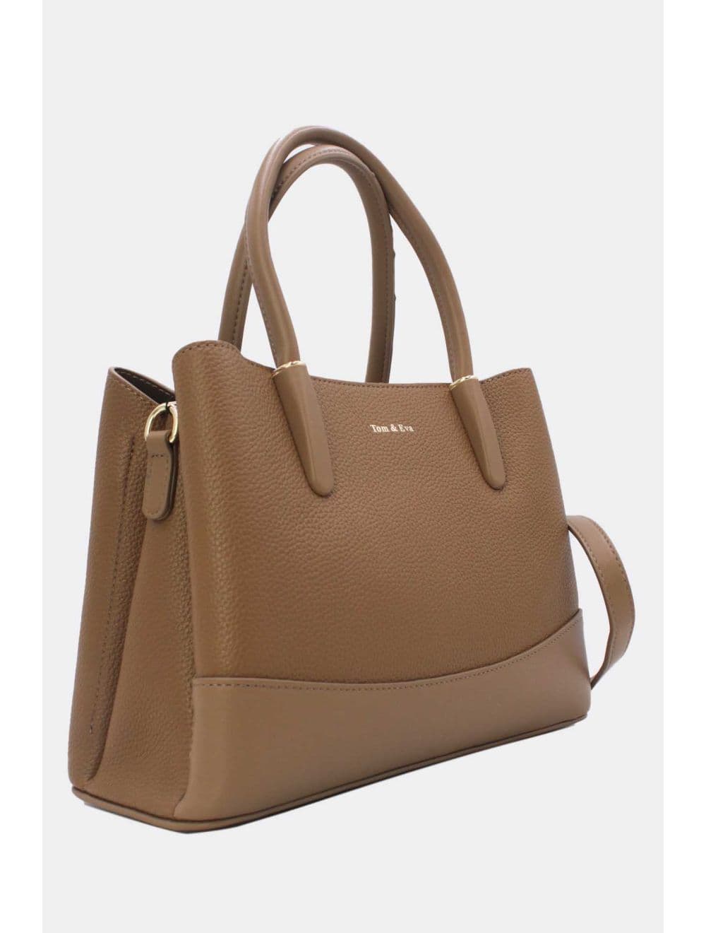 Medium Sac à Main Effet Cuir Grainé 25B-6194-Taupe — vue 2