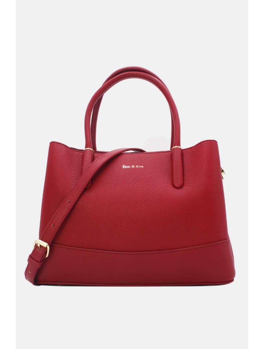 Medium Sac à Main Effet Cuir Grainé 25B-6194-Rouge