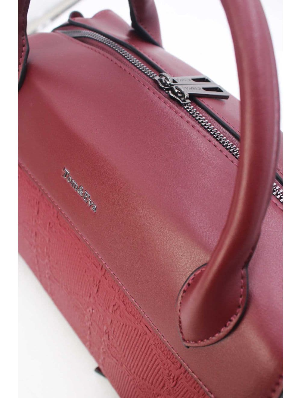 Sac Médecin Effet En Paille 25B-6297-Burgundy — vue 3