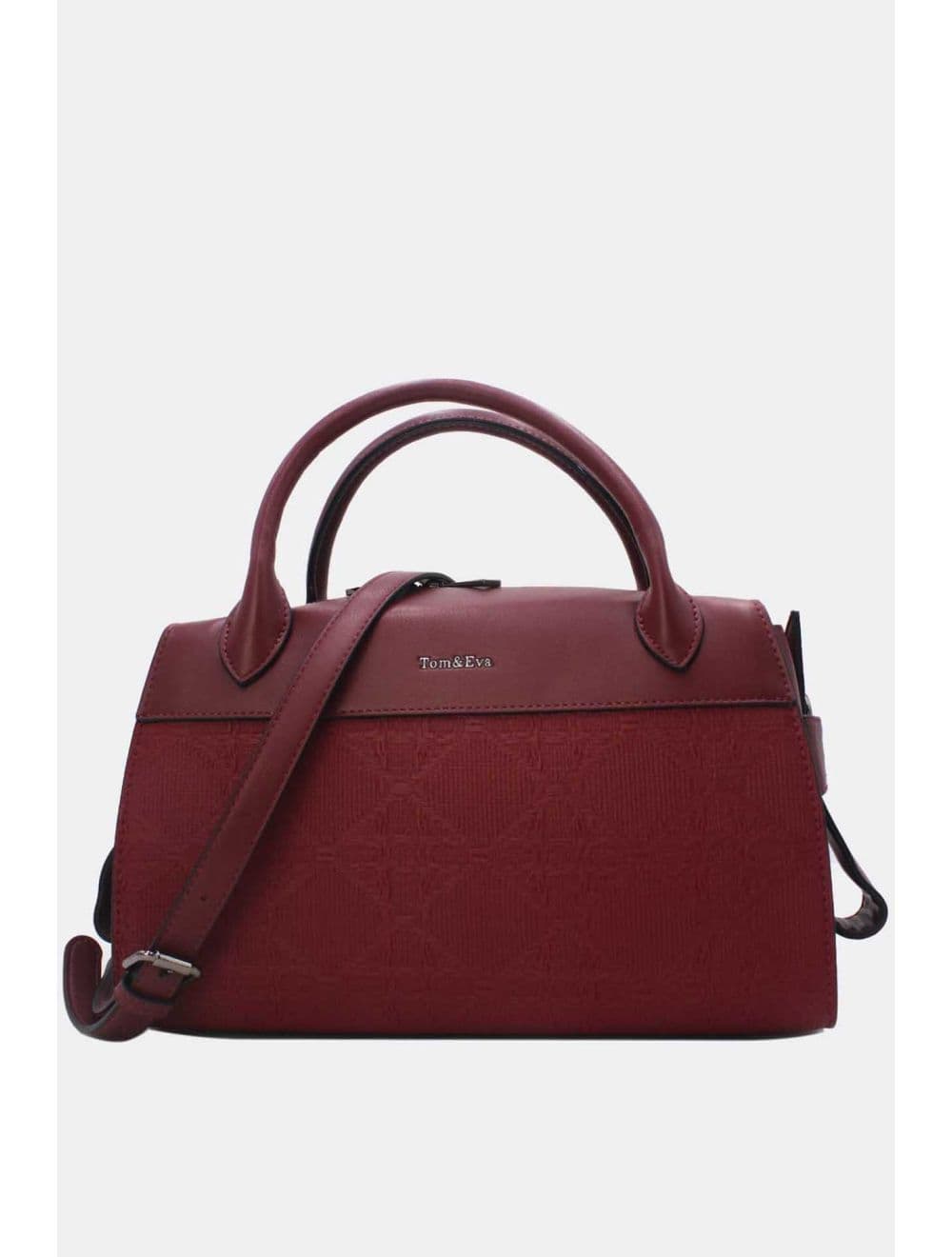 Sac Médecin Effet En Paille 25B-6297-Burgundy — vue 4