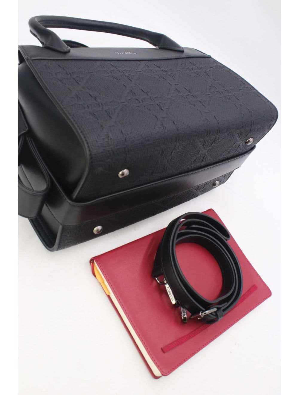 Sac Médecin Effet En Paille 25B-6297-Noir — vue 4