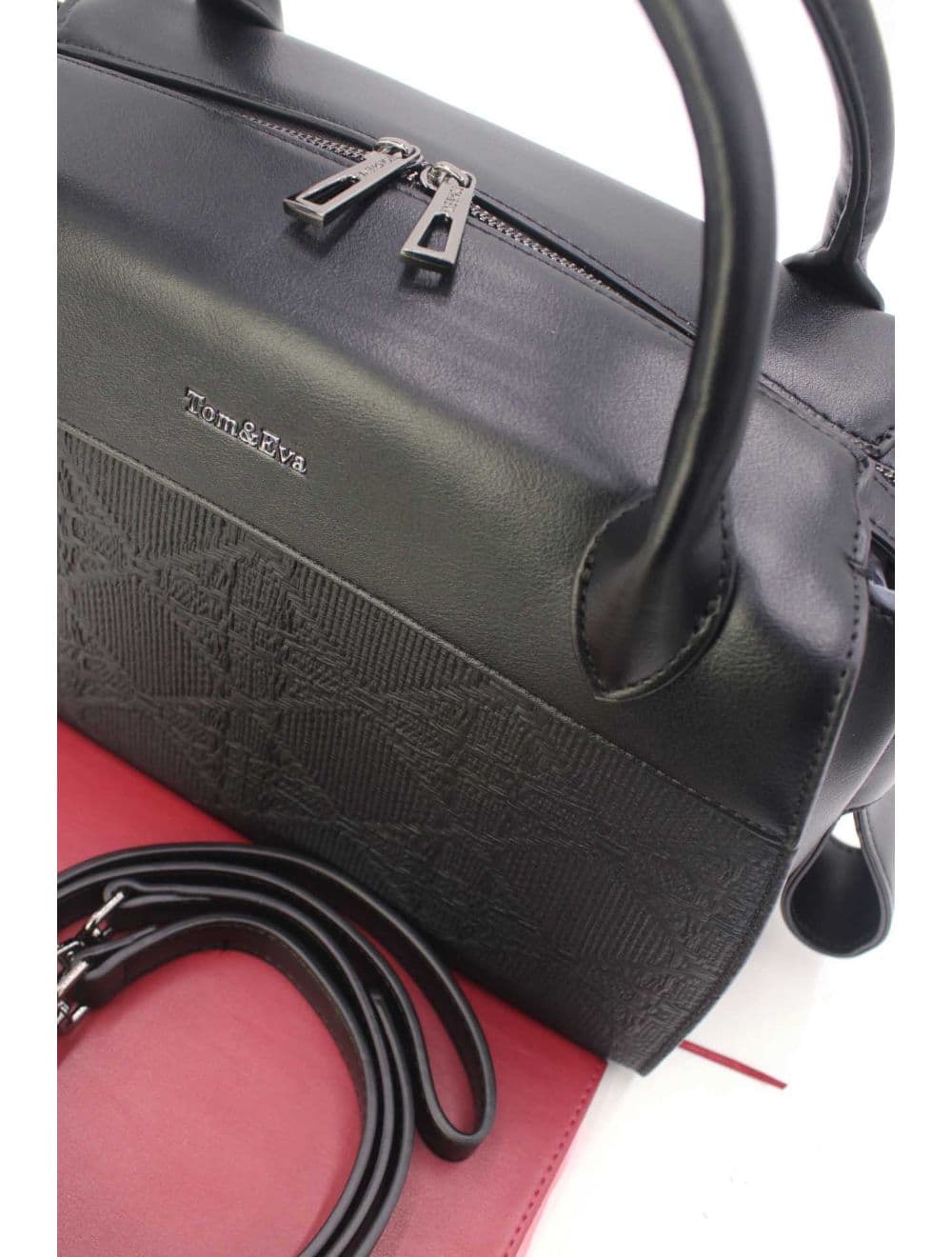 Sac Médecin Effet En Paille 25B-6297-Noir — vue 5