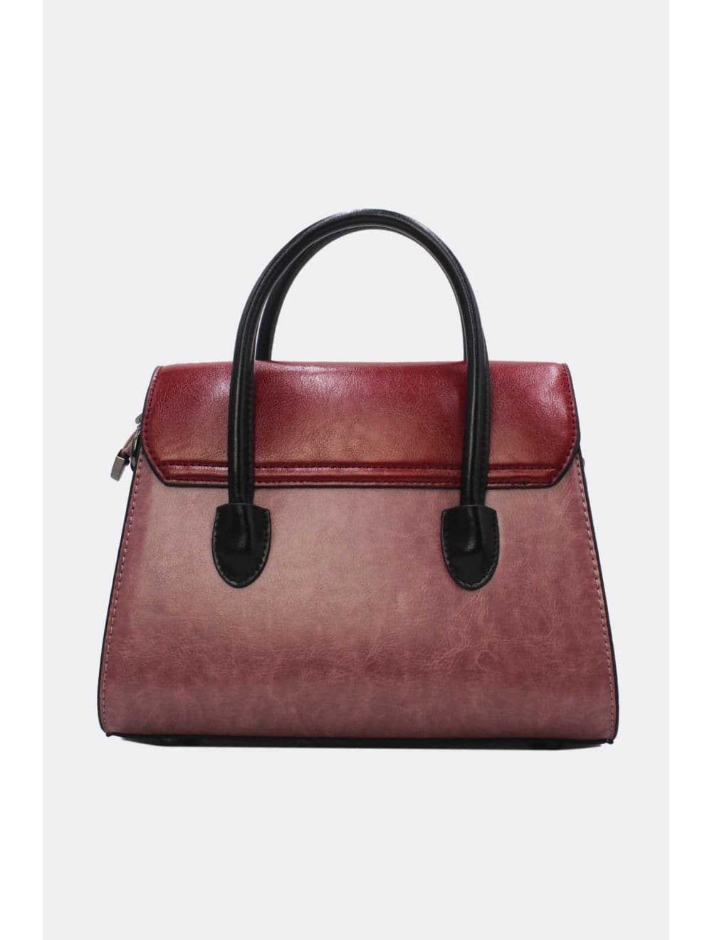 Medium Sac à Main Effet Cuir Vernis 25B-6294-Pink/Burgundy — vue 3
