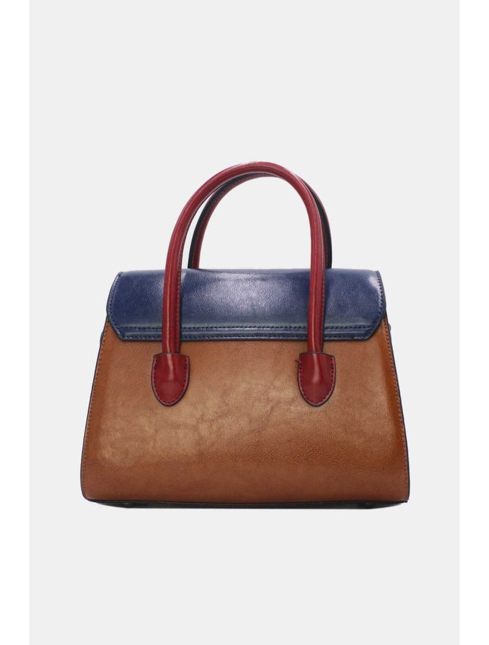 Medium Sac à Main Effet Cuir Vernis 25B-6294-Tan/Blue — vue 3