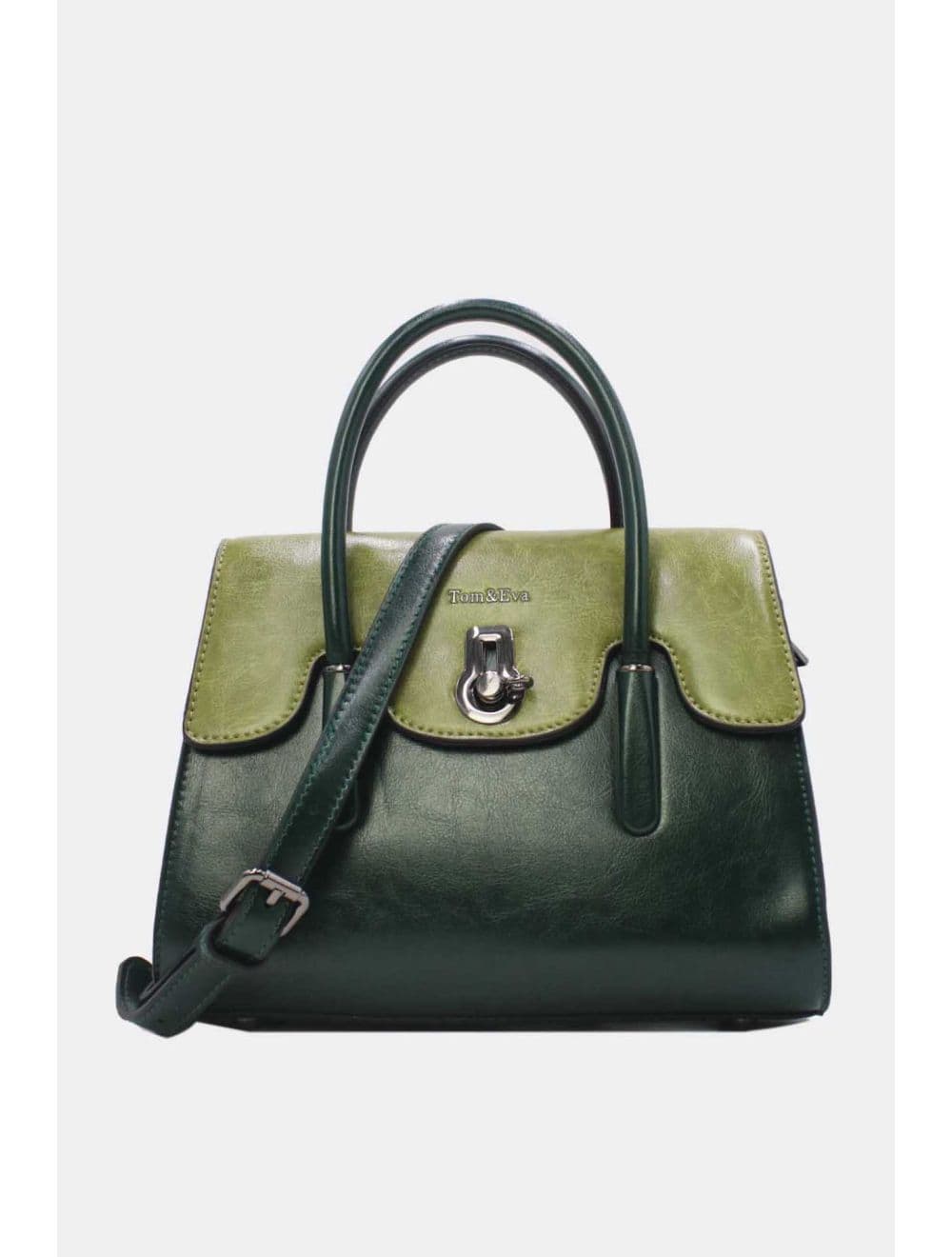 Medium Sac à Main Effet Cuir Vernis 25B-6294-Green