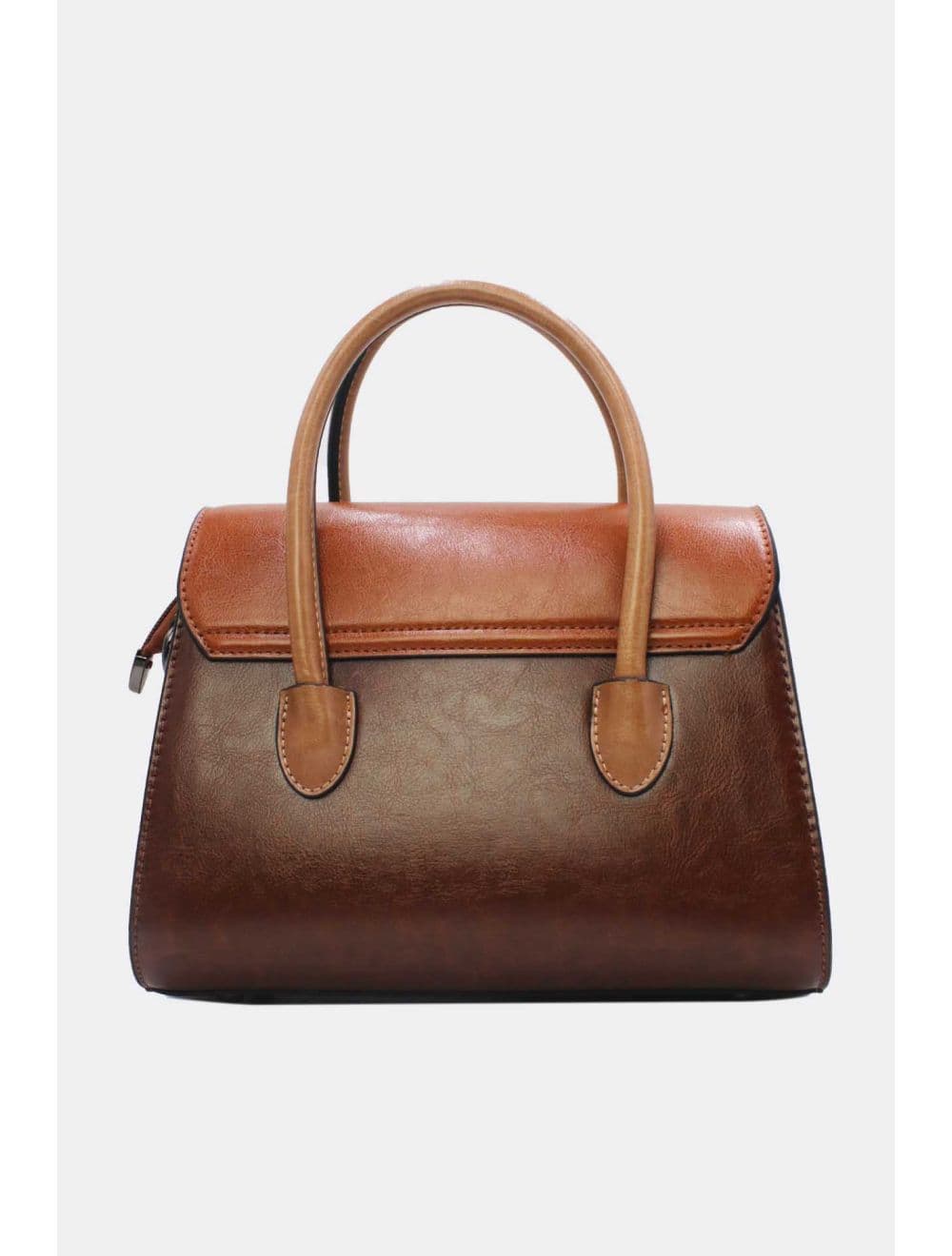 Medium Sac à Main Effet Cuir Vernis 25B-6294-Coffee/Brown — vue 3