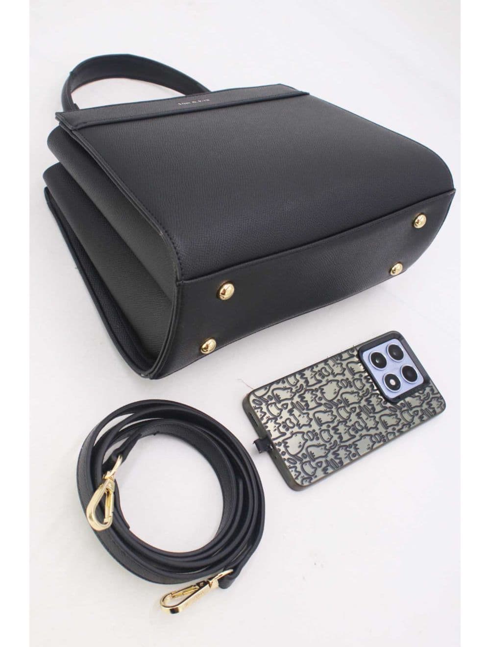 Medium Sac à Main Effet Cuir Minimaliste 25B-6282-Noir — vue 4