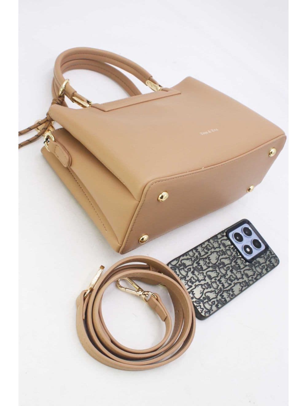 Medium Sac à Main Effet Cuir Chic 25B-6270-Abricot — vue 4
