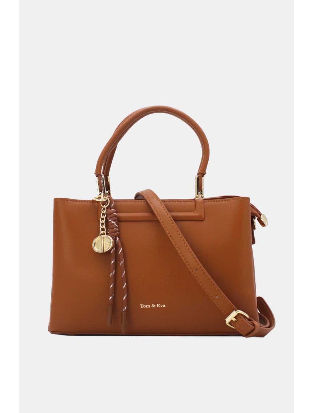 Medium Sac à Main Effet Cuir Chic 25B-6270-Marron