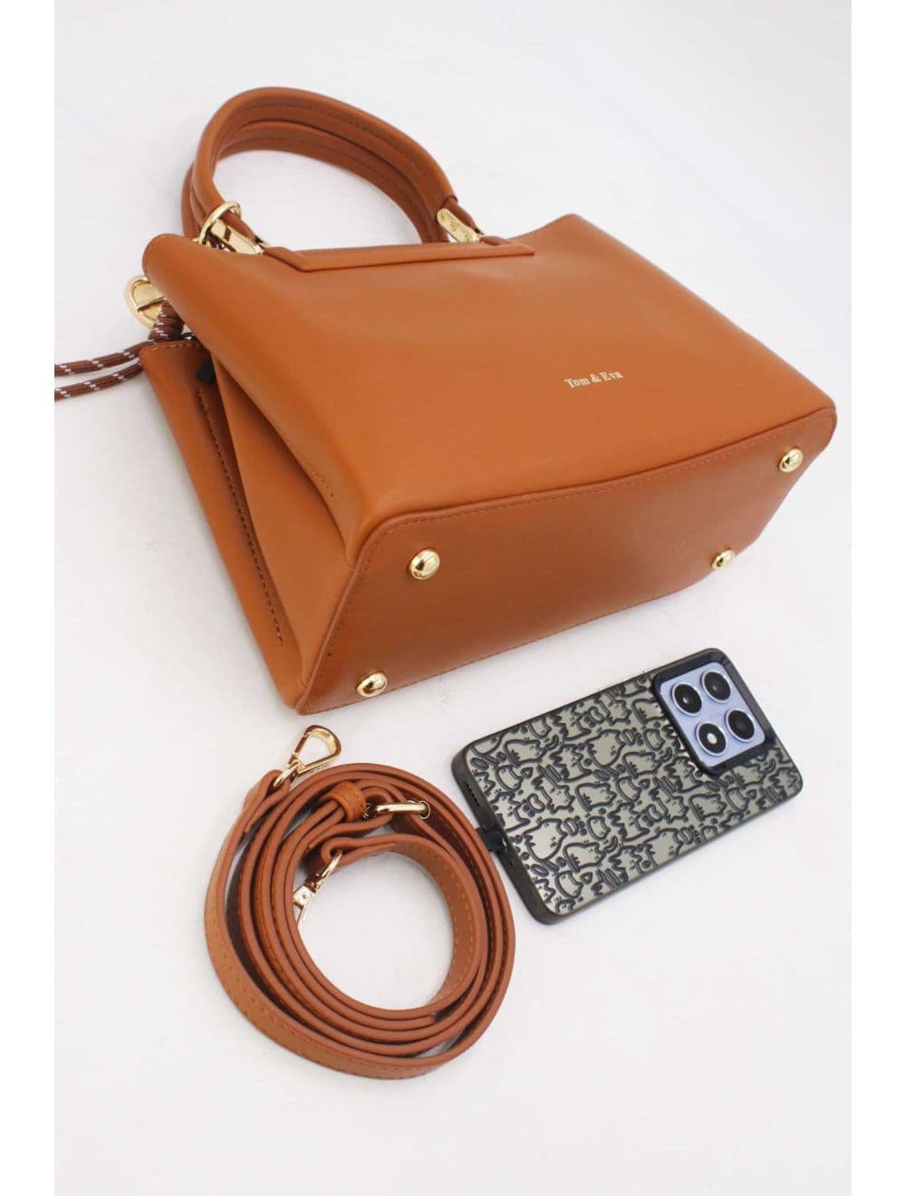 Medium Sac à Main Effet Cuir Chic 25B-6270-Marron — vue 3