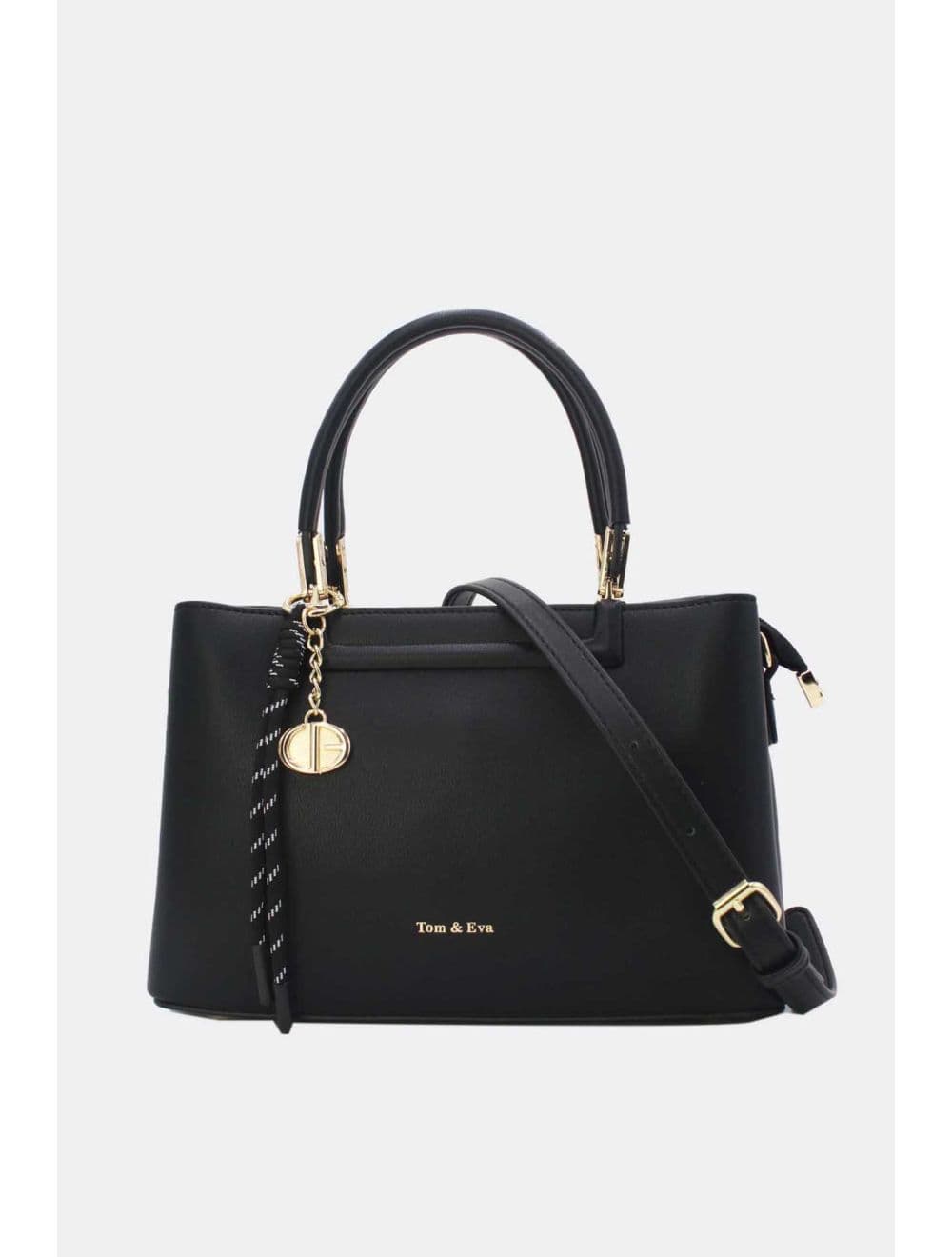 Medium Sac à Main Effet Cuir Chic 25B-6270-Noir