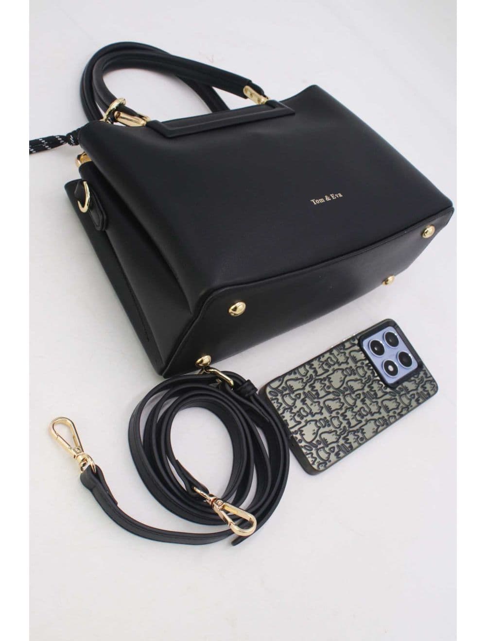Medium Sac à Main Effet Cuir Chic 25B-6270-Noir — vue 4