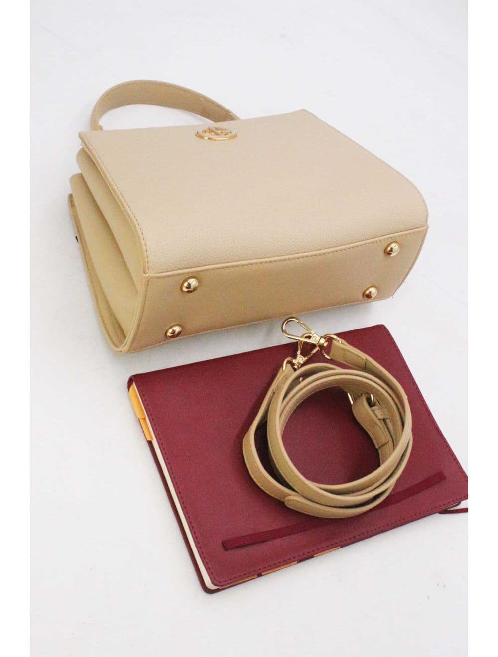 Medium Sac à Main Effet Cuir Chic 25B-6285-Abricot — vue 4