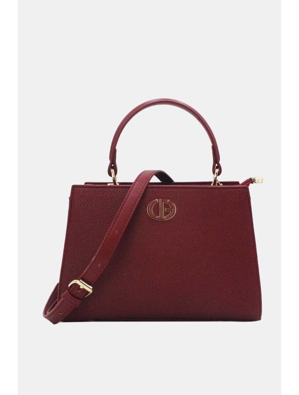Medium Sac à Main Effet Cuir Chic 25B-6285-Bordeaux