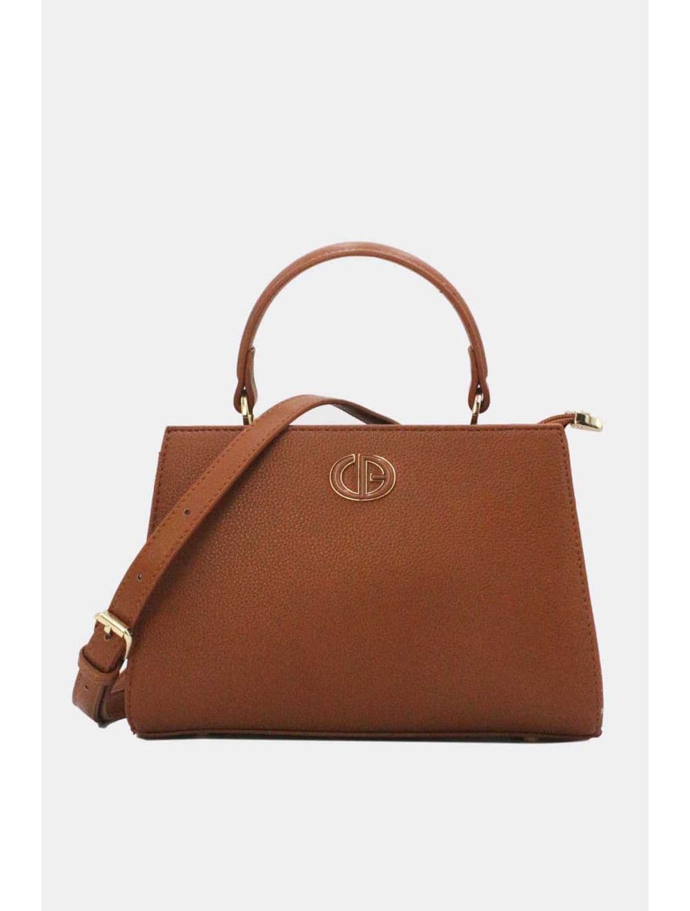 Medium Sac à Main Effet Cuir Chic 25B-6285-Marron