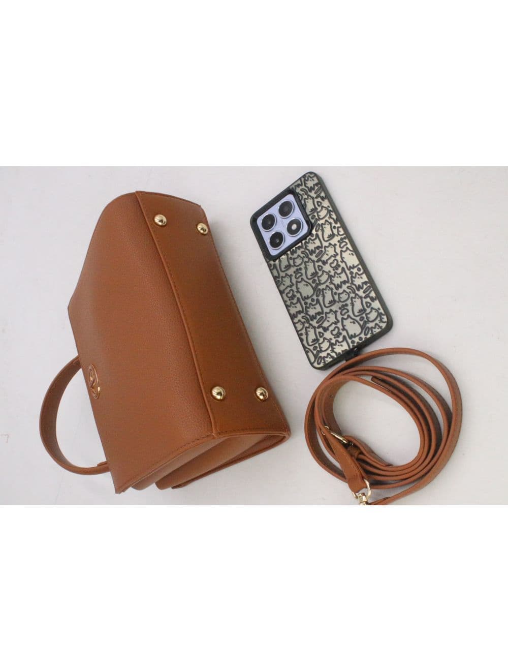 Medium Sac à Main Effet Cuir Chic 25B-6285-Marron — vue 4