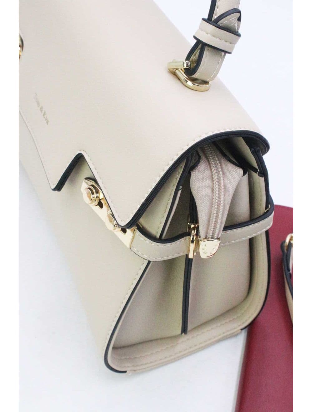 Sac à Main Chic Bicolore Réassort-21B-5180-Beige — vue 5