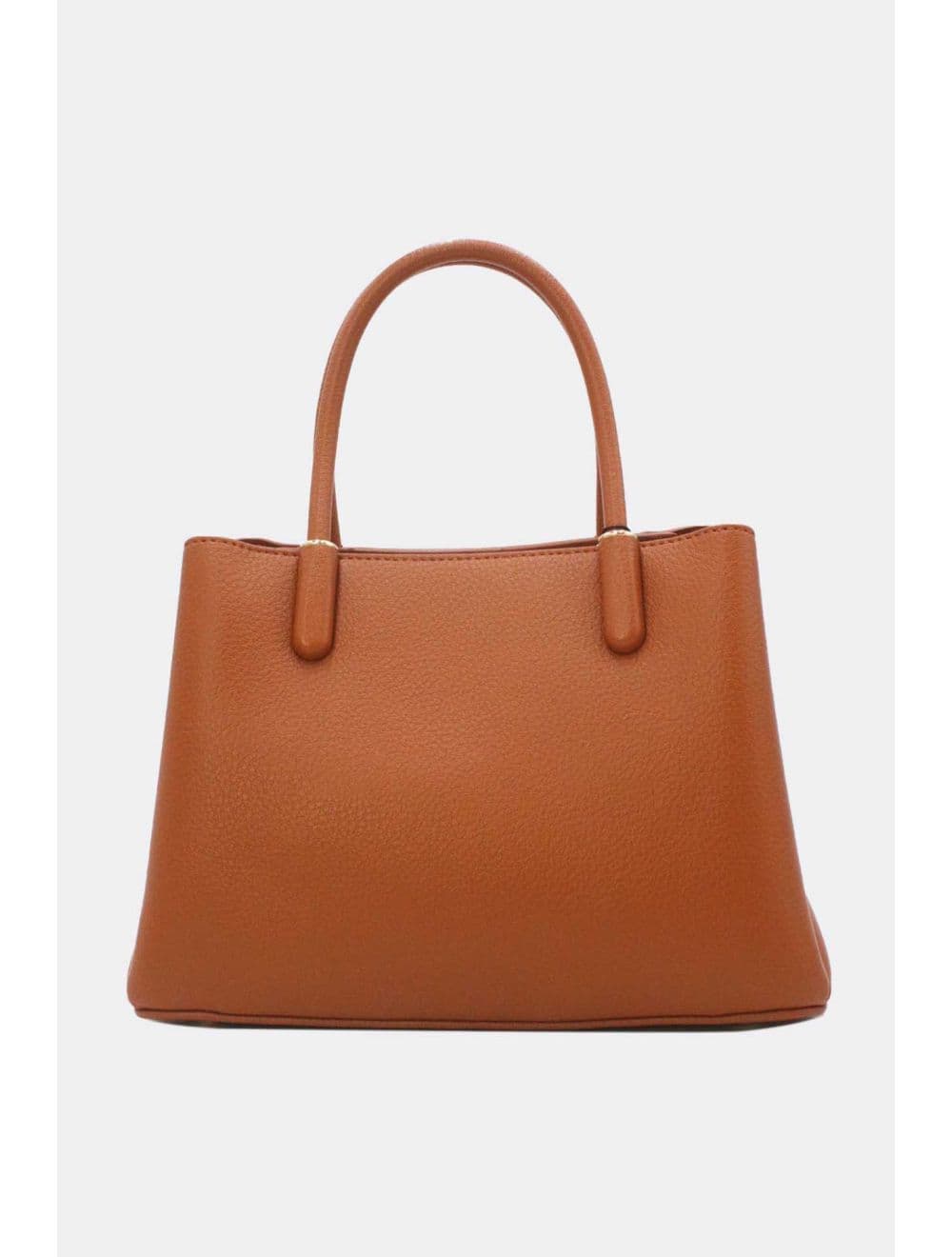 Medium Sac à Main Effet Tissus Bi-matières RÉASSORT 25B-6193-Marron — vue 3