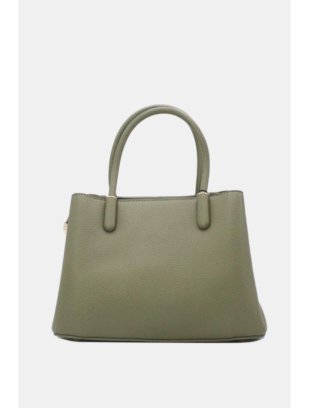 Medium Sac à Main Effet Tissus Bi-matières RÉASSORT 25B-6193-Vert — vue 3