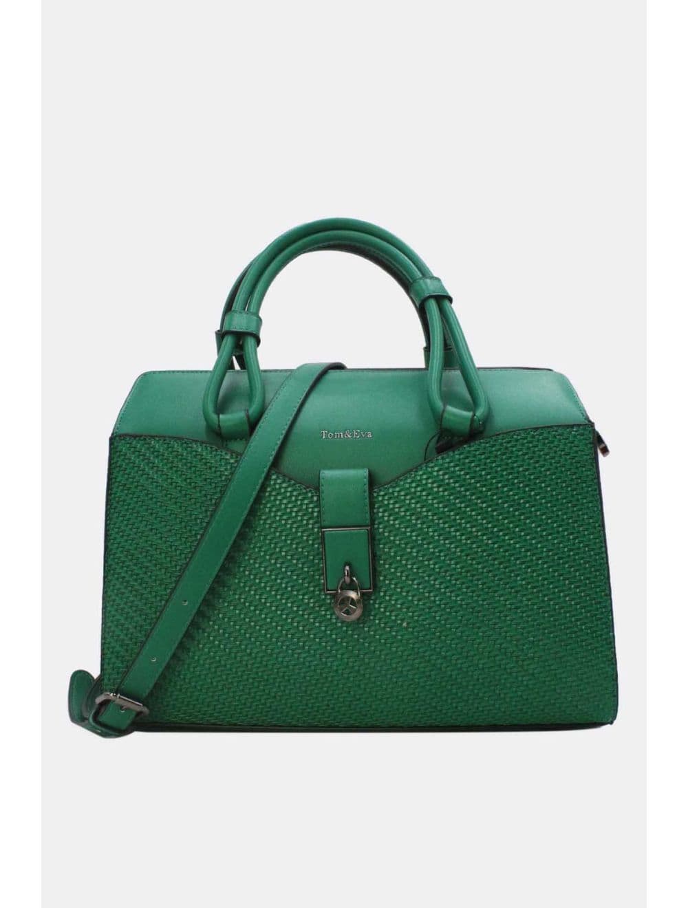Sac à Main Effet Tressé Multipoches 24B-6107-Vert Foncé — vue 2