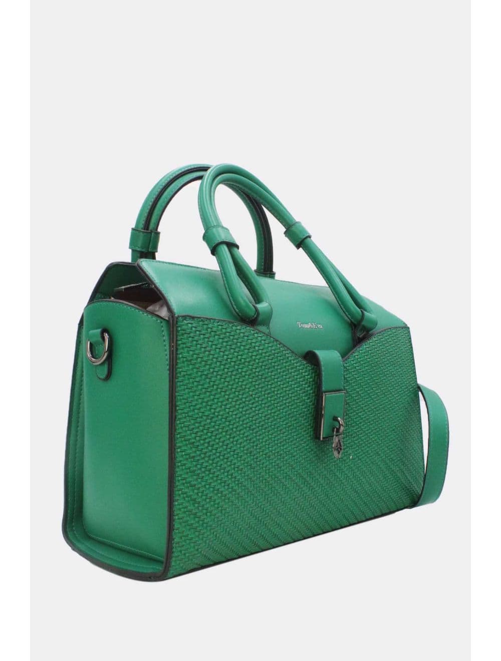 Sac à Main Effet Tressé Multipoches 24B-6107-Vert Foncé — vue 3