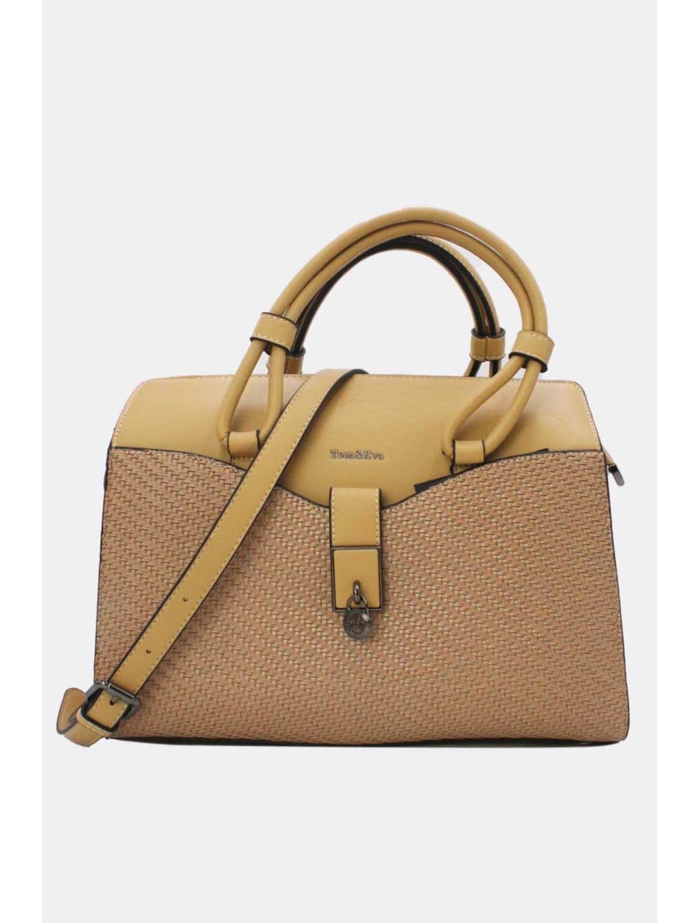 Sac à Main Effet Tressé Multipoches 24B-6107-Abricot