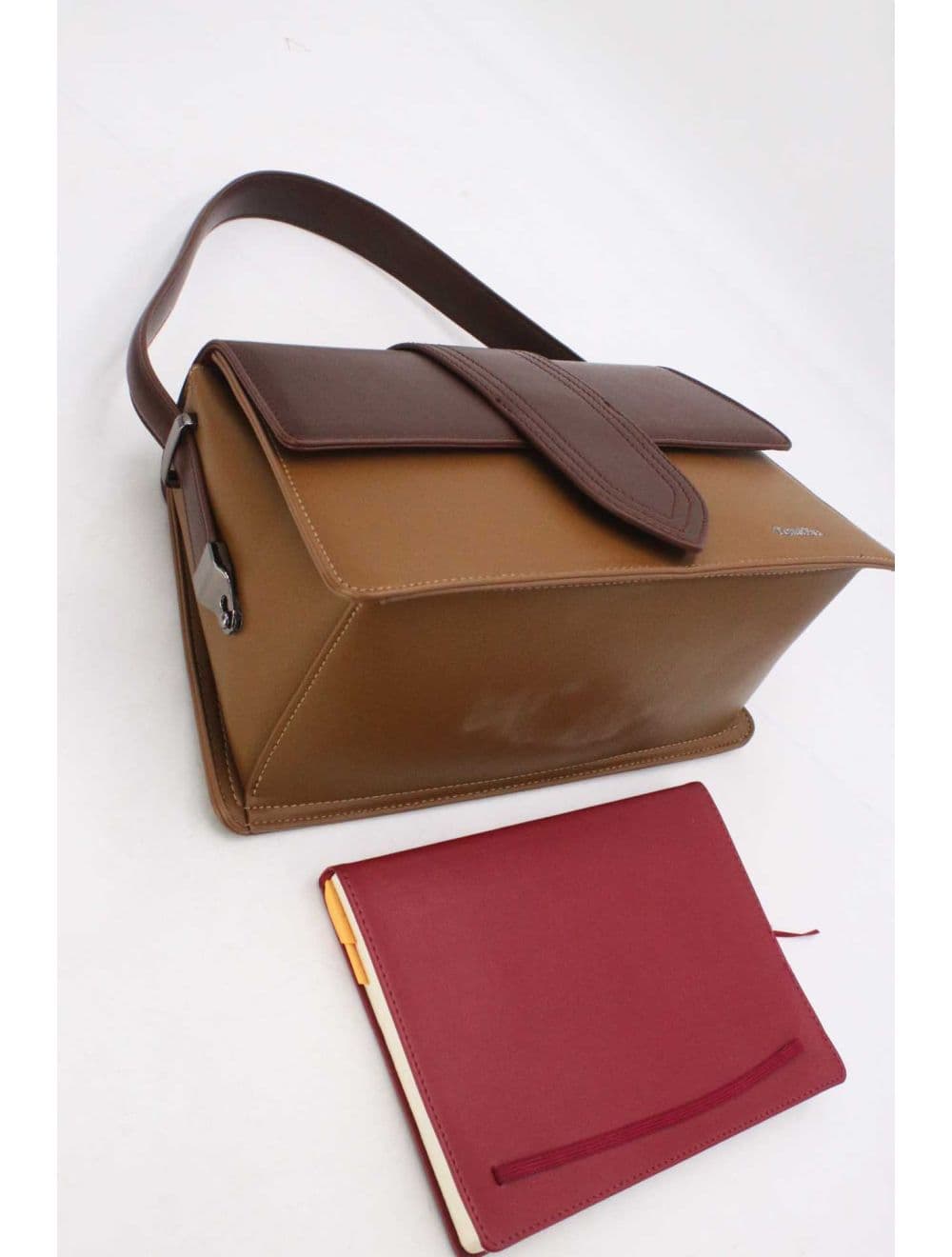 Sac Besace Femme Double Porté 25B-6182-Khaki/Coffee — vue 4