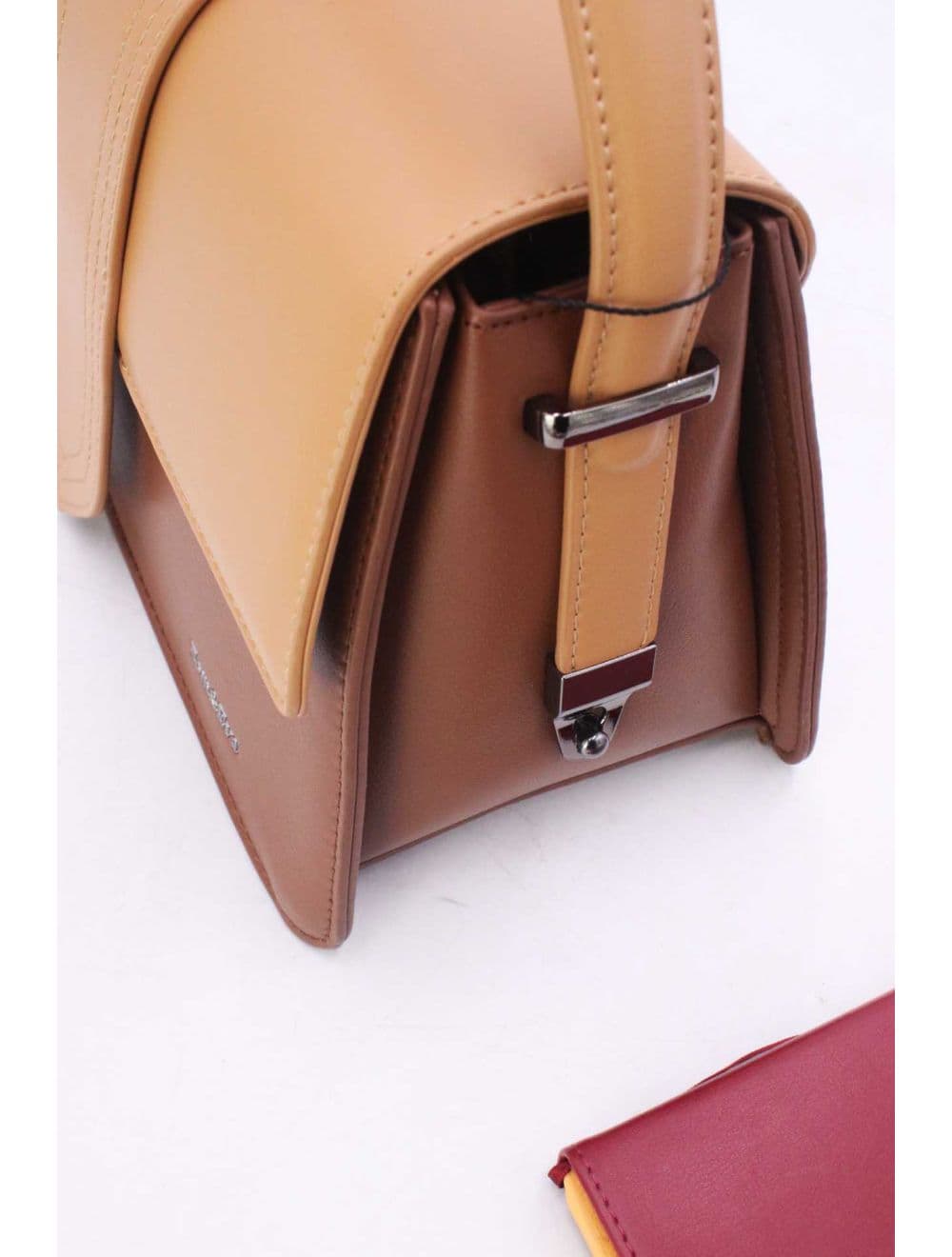 Sac Besace Femme Double Porté 25B-6182-Café/Abricot — vue 5