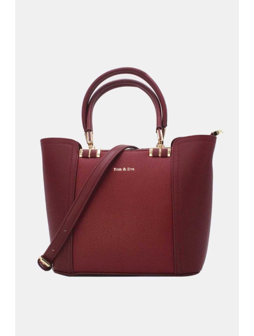 Medium Sac à Main Effet Cuir 25B-6198-Bordeaux