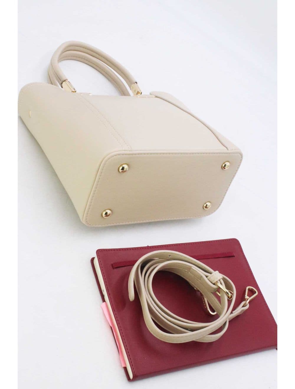 Medium Sac à Main Effet Cuir 25B-6198-Beige — vue 4