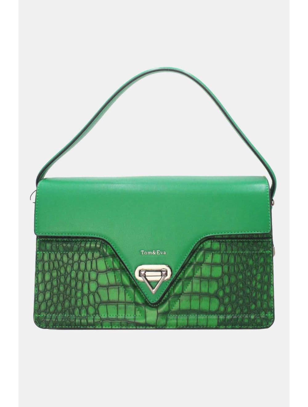 Sac Porté Épaule Effet Croco 25B-6247-Vert