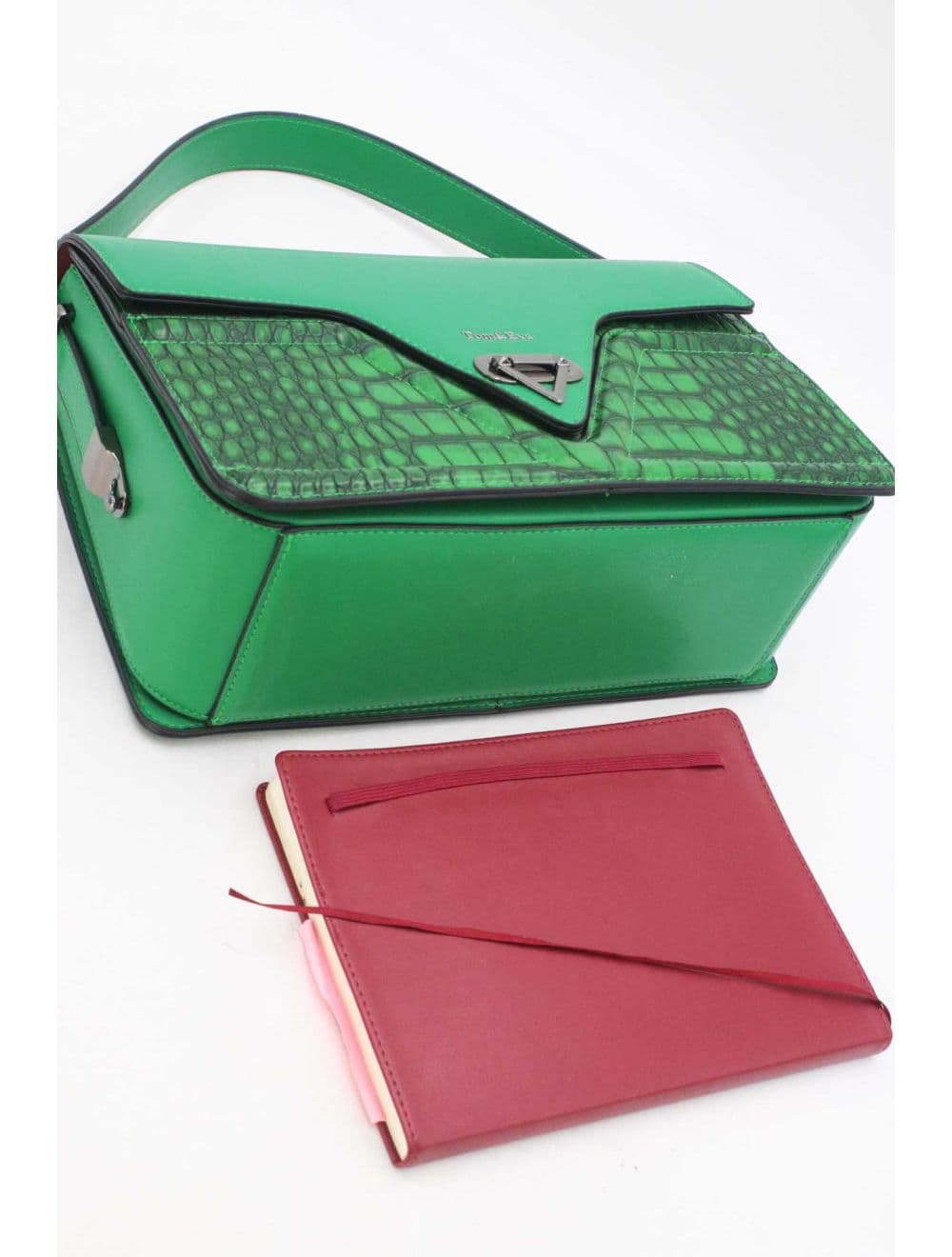 Sac Porté Épaule Effet Croco 25B-6247-Vert — vue 4