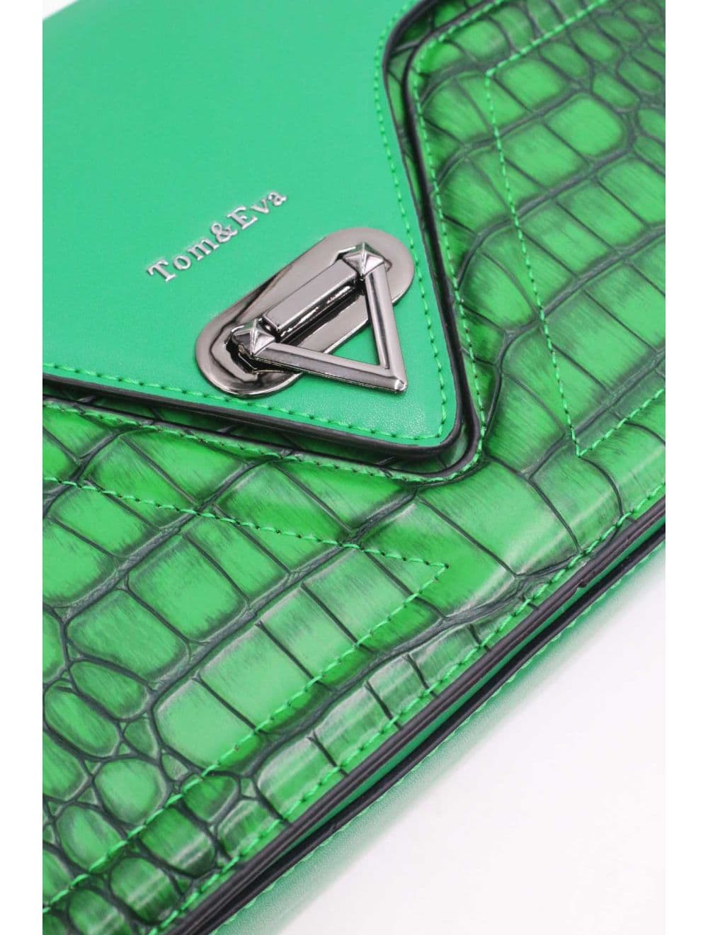 Sac Porté Épaule Effet Croco 25B-6247-Vert — vue 5