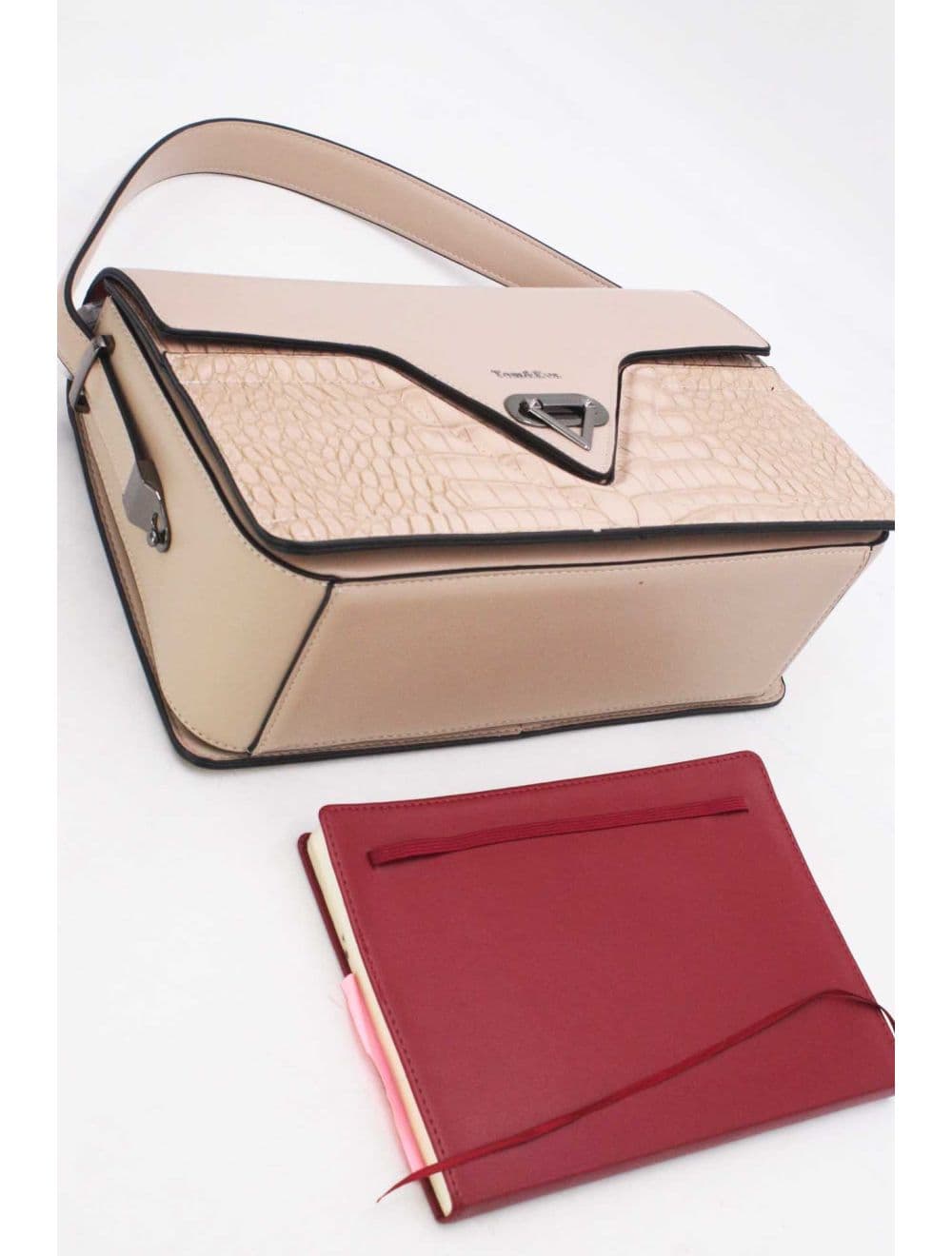 Sac Porté Épaule Effet Croco 25B-6247-Kaki — vue 4