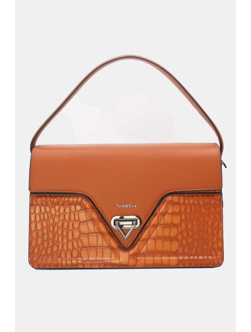 Sac Porté Épaule Effet Croco 25B-6247-Marron