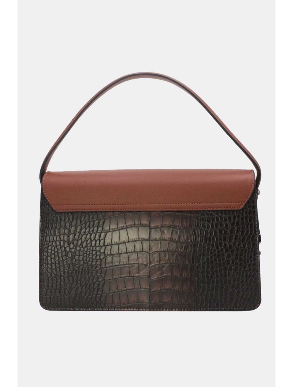 Sac Porté Épaule Effet Croco 25B-6247-Café — vue 3
