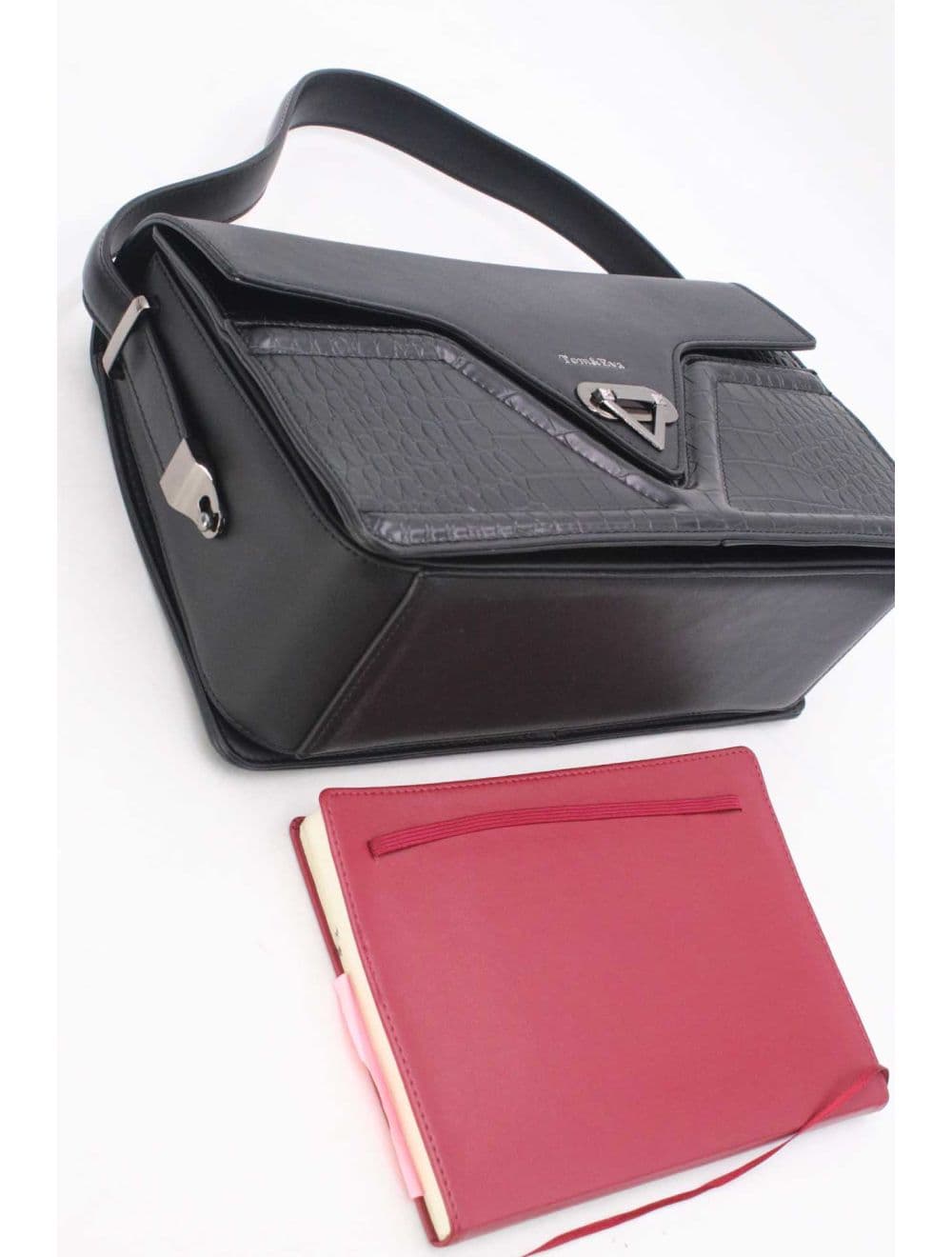 Sac Porté Épaule Effet Croco 25B-6247-Noir — vue 4