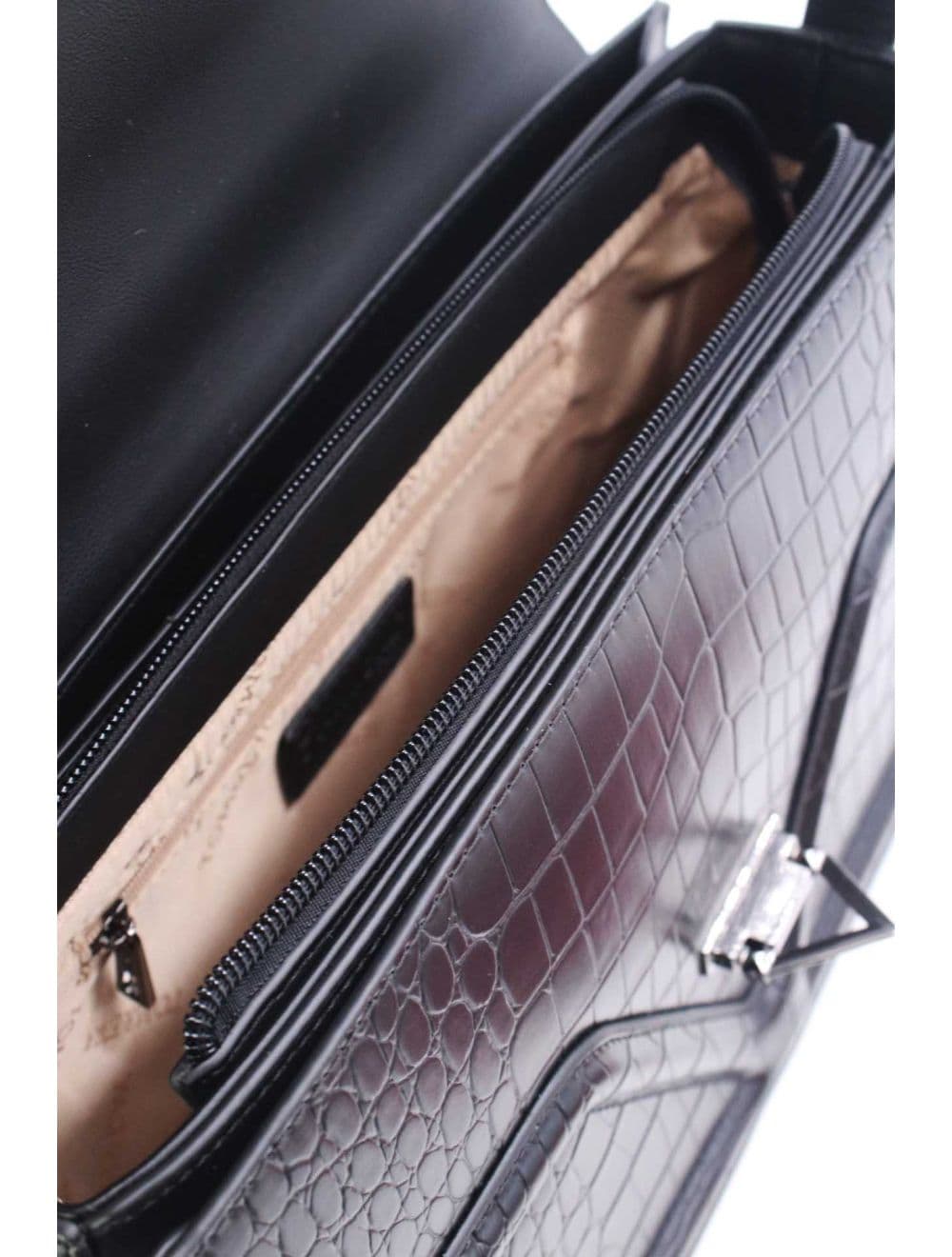 Sac Porté Épaule Effet Croco 25B-6247-Noir — vue 5