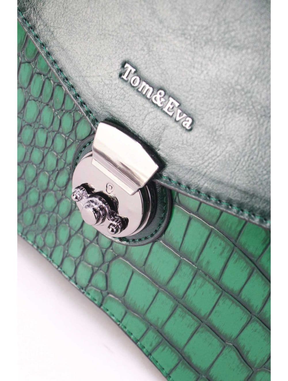 Sac Porté Épaule Effet Croco 25B-6246-Vert — vue 5