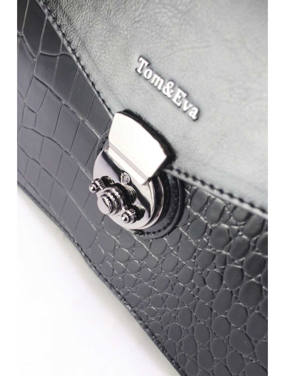 Sac Porté Épaule Effet Croco 25B-6246-Noir — vue 5